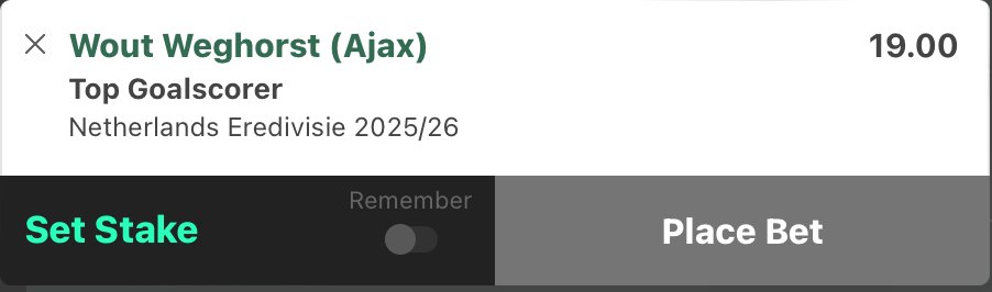 Can we do it 2 years in a row? 👀

Absolutely insane price to me. Has started in all the serious pre-season games so far. Brobbey is reported to have demanded a transfer, and also Akpom should be leaving any day now. This means Weghorst is very likely to be the starting striker.
