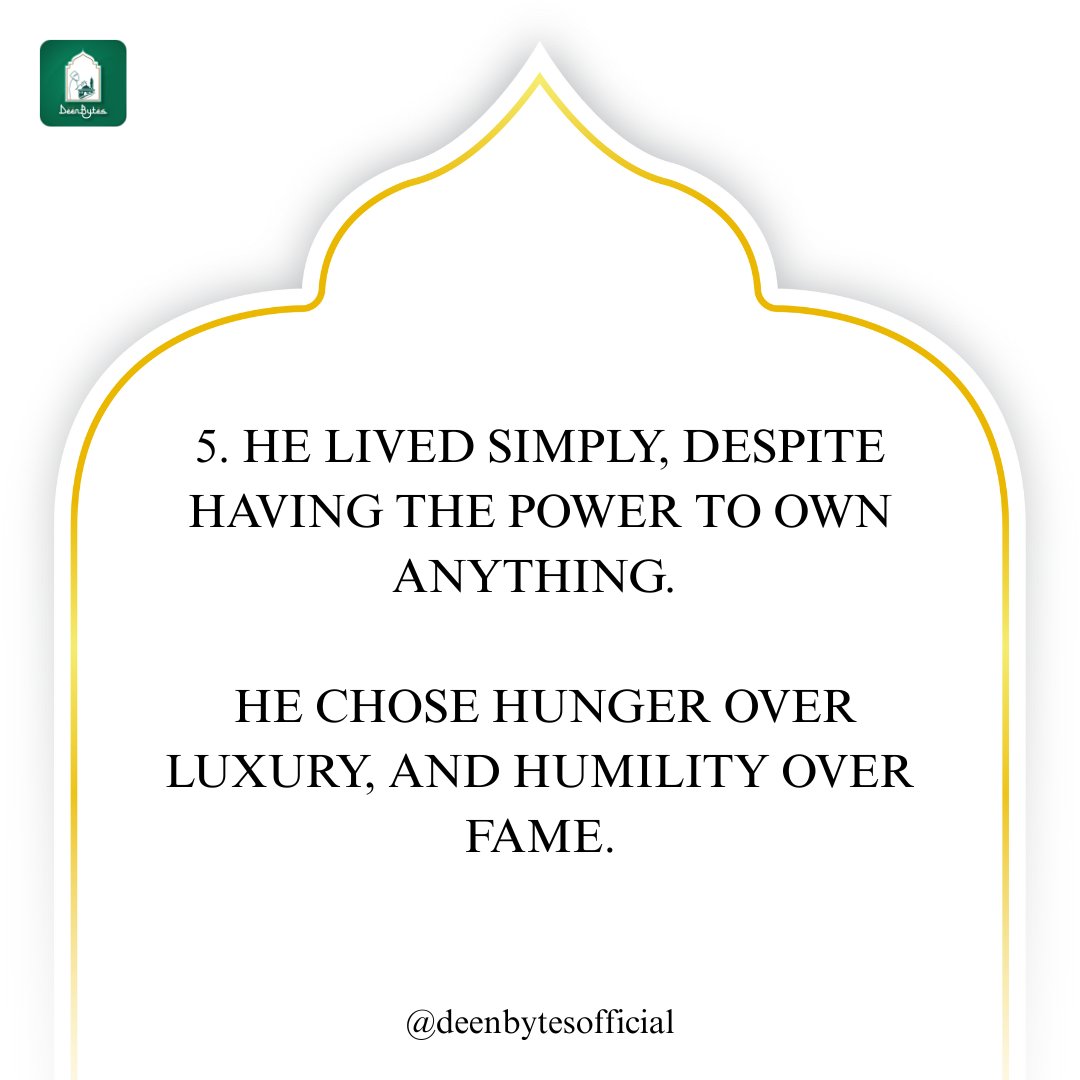 Deenbytes's tweet photo. He cried for us before ever seeing us. ﷺ(PT.2)
The Prophet Muhammad's legacy is one of mercy, simplicity, and strength.
Learn it. Live it. Love it.
#DeenBytes
🔁 RT to spread his Sunnah
❤️ Save this gem
#ProphetMuhammad #IslamicReminder #Seerah #MercyToMankind #QuranAndSunnah https://t.co/kvGTpyAAy9