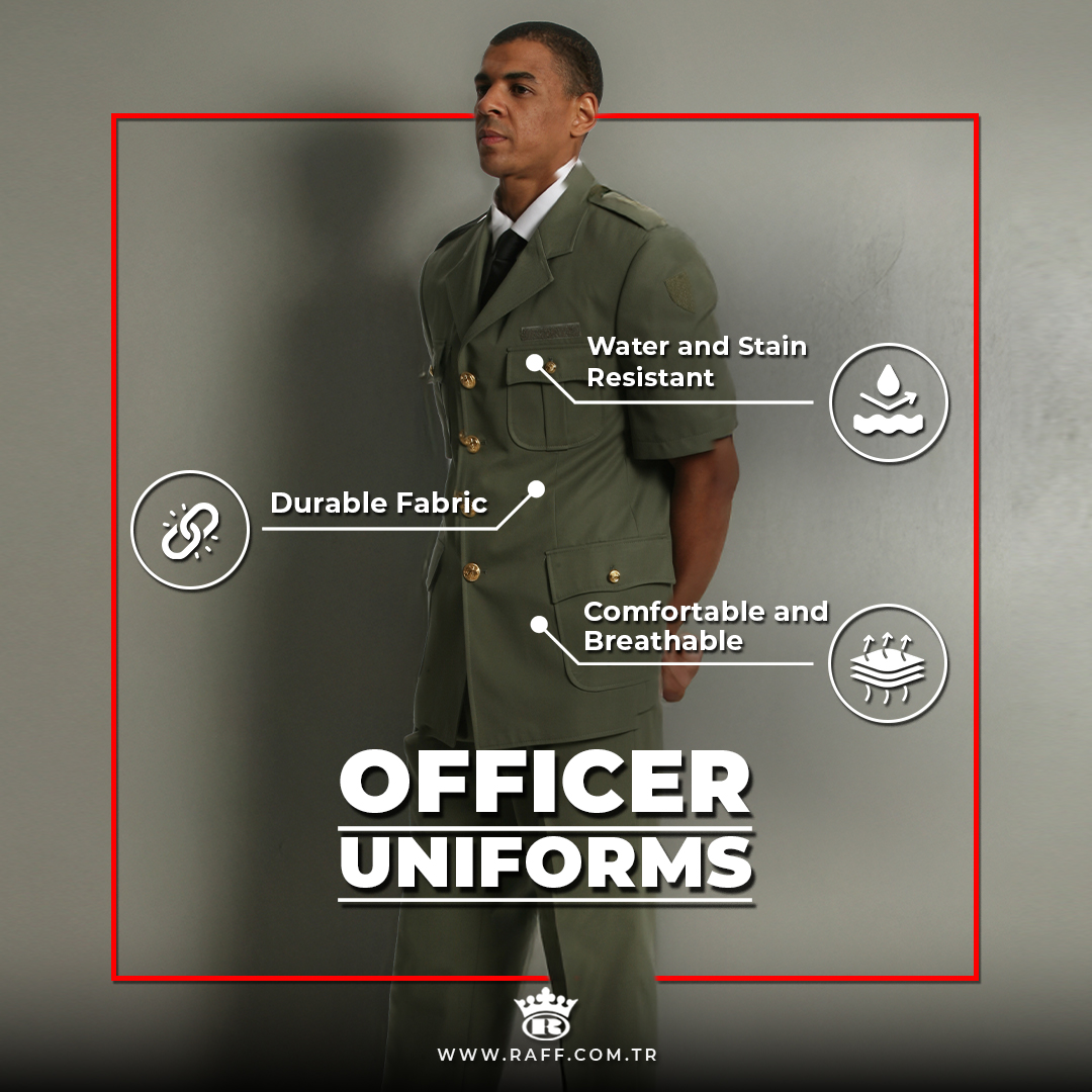 Durability and comfort on duty. 👔

With resistant fabric, water/stain protection, and breathability, our officer uniforms ensure superior performance in any condition.

➤ raff.com.tr

#RaffMilitaryTextile #OfficerUniform #DefenceIndustry