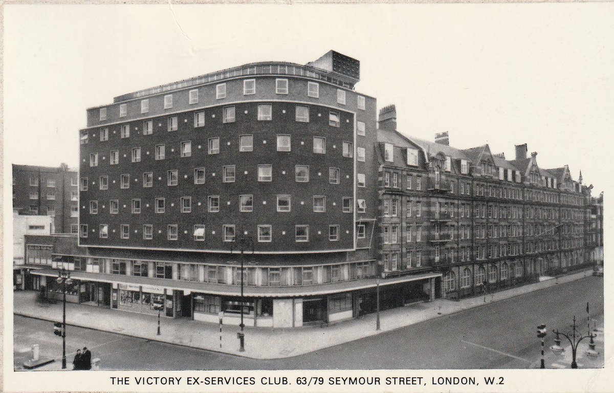 Postcard of the Victory Ex-Services Club London W2. 'My room, small, bit like a cell! Chris was disgusted when he saw it.' Sent 1972