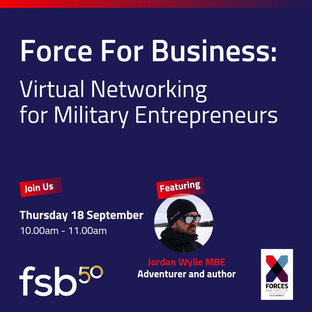X-Forces Enterprise (@xforces) on Twitter photo We're bringing you another fantastic virtual #networking event in partnership with <a href="/fsb_policy/">Federation of Small Businesses (FSB)</a> on 18 September. This time our very special guest will be Jordan Wylie MBE!
Book your free place today at bit.ly/4lm9lQa We're bringing you another fantastic virtual #networking event in partnership with <a href="/fsb_policy/">Federation of Small Businesses (FSB)</a> on 18 September. This time our very special guest will be Jordan Wylie MBE!
Book your free place today at bit.ly/4lm9lQa
