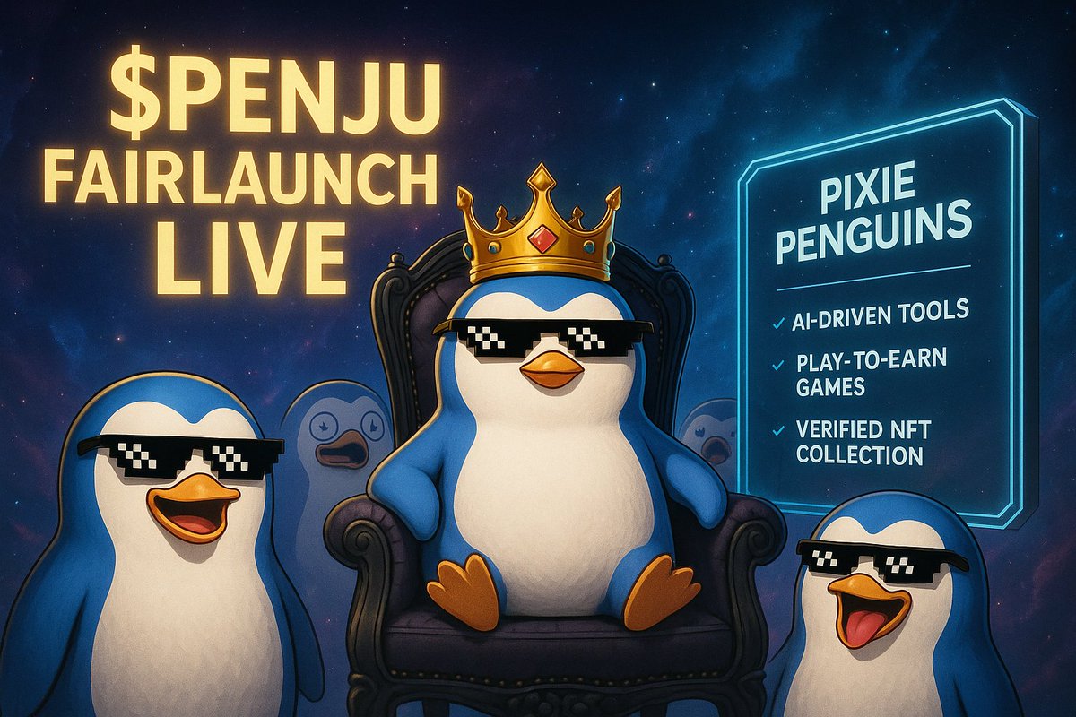 Pixie Penguins (@pixiepenguins) on Twitter photo ๐จ $PENJU FAIRLAUNCH IS OFFICIALLY LIVE! ๐ง๐
Welcome to the Penguinverse cute but unstoppable.
More than just a memecoinโฆ itโs a movement. ๐โ๏ธ
๐ฏ Launching now on:
๐ pinksale.finance/solana/launchpโฆ
๐ Sitting on the throne isnโt just any penguin this is the symbol of a new era: ๐จ $PENJU FAIRLAUNCH IS OFFICIALLY LIVE! ๐ง๐
Welcome to the Penguinverse cute but unstoppable.
More than just a memecoinโฆ itโs a movement. ๐โ๏ธ
๐ฏ Launching now on:
๐ pinksale.finance/solana/launchpโฆ
๐ Sitting on the throne isnโt just any penguin this is the symbol of a new era: