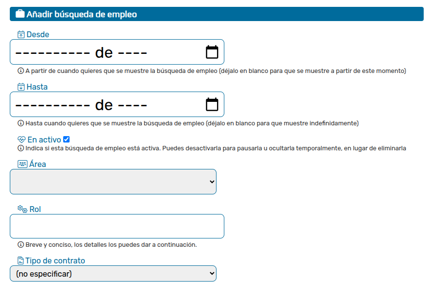 🆕 Abrimos las búsquedas de empleo para cualquier perfil

ℹ️ Hasta ahora sólo personas con perfil desarrollador podían publicar sus búsquedas de empleo, pero ahora cualquier persona puede hacerlo.

👉 Entra en tu Modo Edición!
devuego.es/edicion/