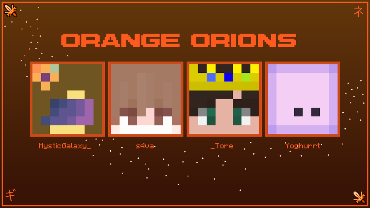 mccigamers's tweet photo. Announcing the Orange Orions

MysticGalaxy_, s4va, _Tore and Yoghurrt

Watch them compete for the crowin in the 9th of August at 7:00pm BST https://t.co/m3DYikU2jy