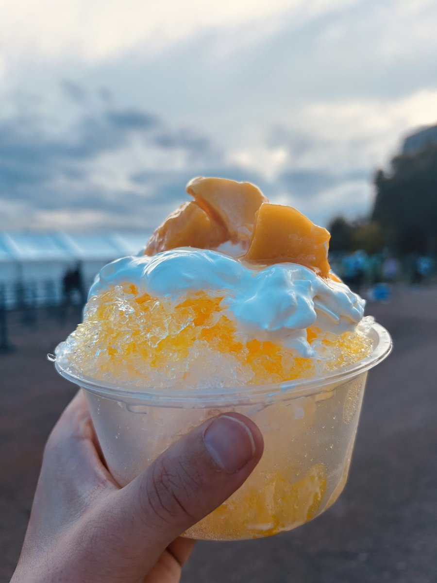 tifで食べたフェス飯

「かき氷 練乳マンゴー」

"800円か…高いなぁ…"なんて渋々ガマグチ開いたんだけど食べてみてびっくり、正直これまでマンゴーのポテンシャル舐めてた