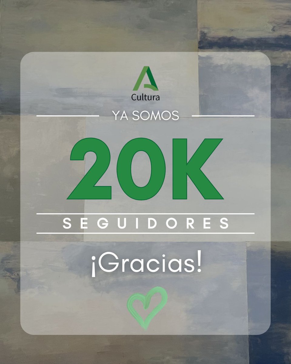 🤔 ¿Aún no nos sigues en IG?

💚 Somos ya 20.000 amigos que sentimos y vivimos con pasión la inmensa riqueza cultural de #Andalucía.

✅ Porque la #Cultura la hacemos entre todos, ¡acompáñanos también en esta red social!

➡️ instagram.com/culturaand/