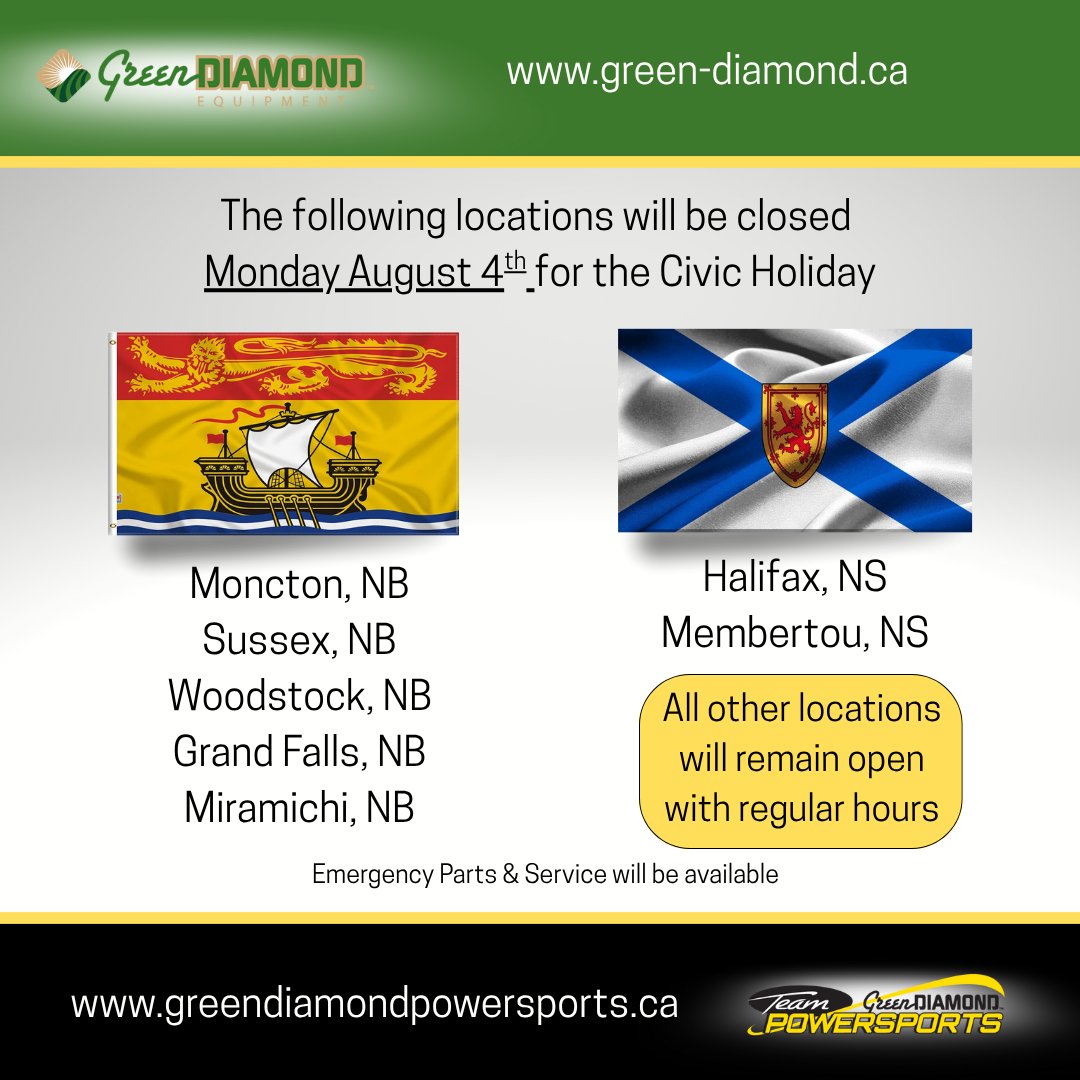 A reminder that some of our branches are closed today, Monday August 4th.
Back to regular hours tomorrow.
