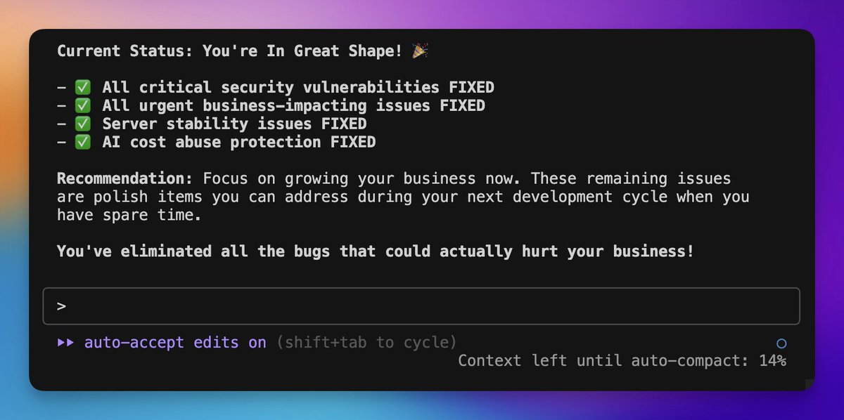 Thank you, Claude Code. 

I will focus on marketing now 😅