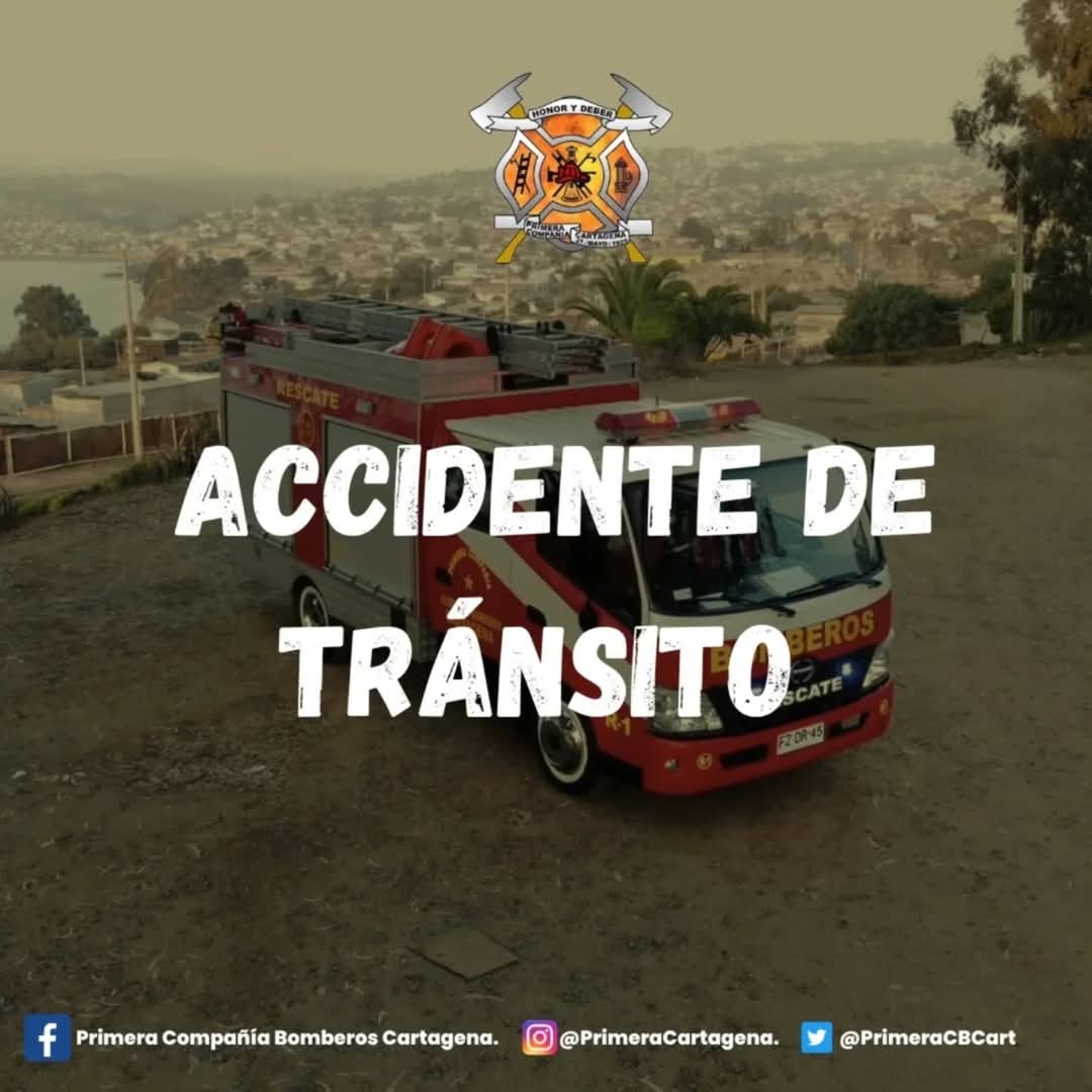 ▶️ 08:29 Horas| Sale nuestra Unidad R1 a Accidente de Tránsito,Sector Autopista Ruta 78, altura Cruce Malvilla.
______________________________
Primera Compañía Cartagena 
Desde 1929
Honor y Deber