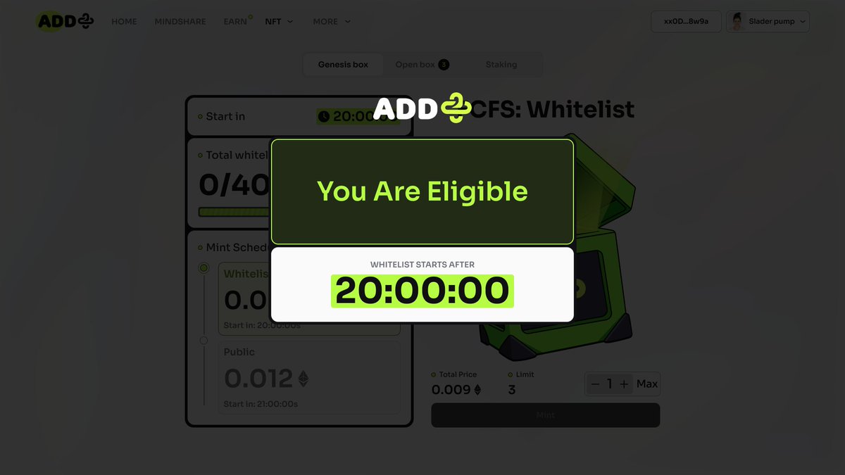 Snapshot ✅

Whitelist has been finalized

Check eligibility now: nft.addplus.org