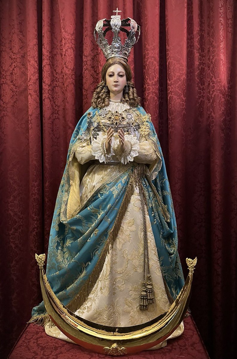 Inmaculada Concepción que he realizado para Murcia. Terracota cocida y policromada. 1,20m.