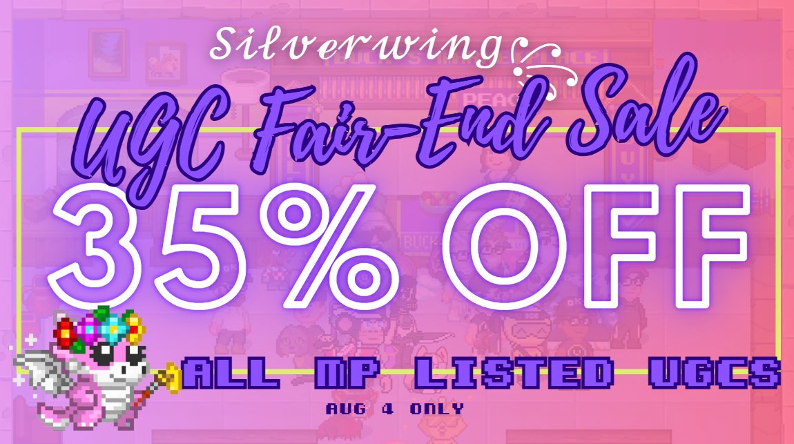 Silverwing_Xsc's tweet image. MAJOR UGC DISCOUNT⚠️
For the last day of the #PixelsUGCFair, I&apos;ll be offering 35% OFF🪙Coin @pixels_online Marketplace Pricing!

This is only for today, Aug 4 EST and the sale will be gone tomorrow! 

While supplies last! If you&apos;ve been waiting for a discount, now is the time to…