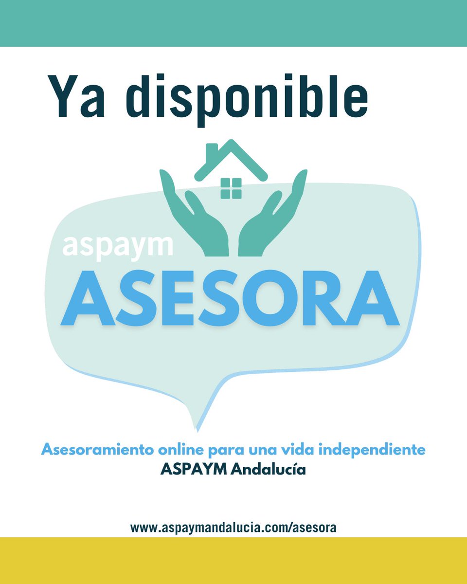 Aspaym Granada (@aspaymgranada) on Twitter photo Ya puedes entrar en #ASPAYMAsesora, una nueva web con recursos, ayudas, orientación y espacio comunitario para personas con lesión medular y otras discapacidades físicas📲
aspaymandalucia.com/asesora
Un proyecto de @aspaymandalucia posible gracias a <a href="/IgualdadAND/">Inclusión Social, Juventud, Familias e Igualdad</a> y <a href="/Fundacion_ONCE/">Fundación ONCE</a> Ya puedes entrar en #ASPAYMAsesora, una nueva web con recursos, ayudas, orientación y espacio comunitario para personas con lesión medular y otras discapacidades físicas📲
aspaymandalucia.com/asesora
Un proyecto de @aspaymandalucia posible gracias a <a href="/IgualdadAND/">Inclusión Social, Juventud, Familias e Igualdad</a> y <a href="/Fundacion_ONCE/">Fundación ONCE</a>