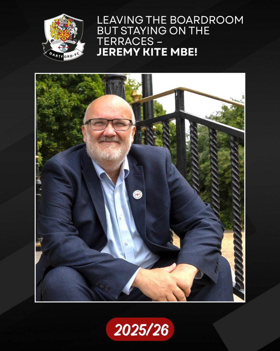 𝗟𝗲𝗮𝘃𝗶𝗻𝗴 𝘁𝗵𝗲 𝗕𝗼𝗮𝗿𝗱𝗿𝗼𝗼𝗺 𝗯𝘂𝘁 𝘀𝘁𝗮𝘆𝗶𝗻𝗴 𝗼𝗻 𝘁𝗵𝗲 𝘁𝗲𝗿𝗿𝗮𝗰𝗲𝘀 – 𝗝𝗲𝗿𝗲𝗺𝘆 𝗞𝗶𝘁𝗲 𝗠𝗕𝗘!

Read the full article here

dartfordfc.com/2025/08/leavin…