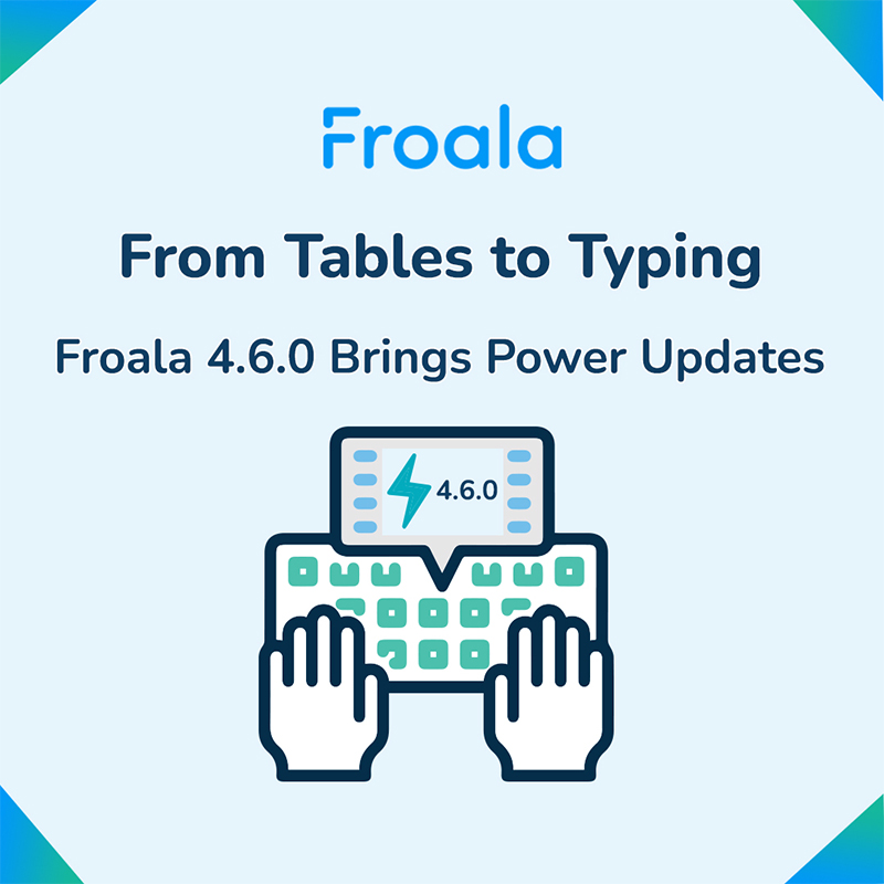 🚨 Bit late, but Froala 4.6.0 is a banger.

✅ Table Editing
✅ React 19 support
✅ Find &amp; Replace

Catch up on what’s new → bit.ly/4fn9IYv

#Froala #WYSIWYG #React19 #RichTextEditor #DevTools