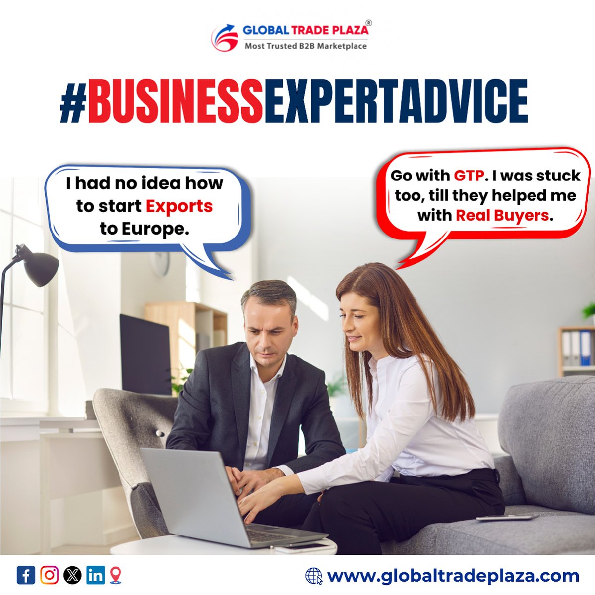 Want to export to new countries but unsure where to begin? #GTP connects you with real buyers, helps with documentation, and supports you at every step. Start exporting the smart way—easier, faster, better.

JOIN NOW! globaltradeplaza.com/signup

#b2b #export #buyers #B2BPlatform