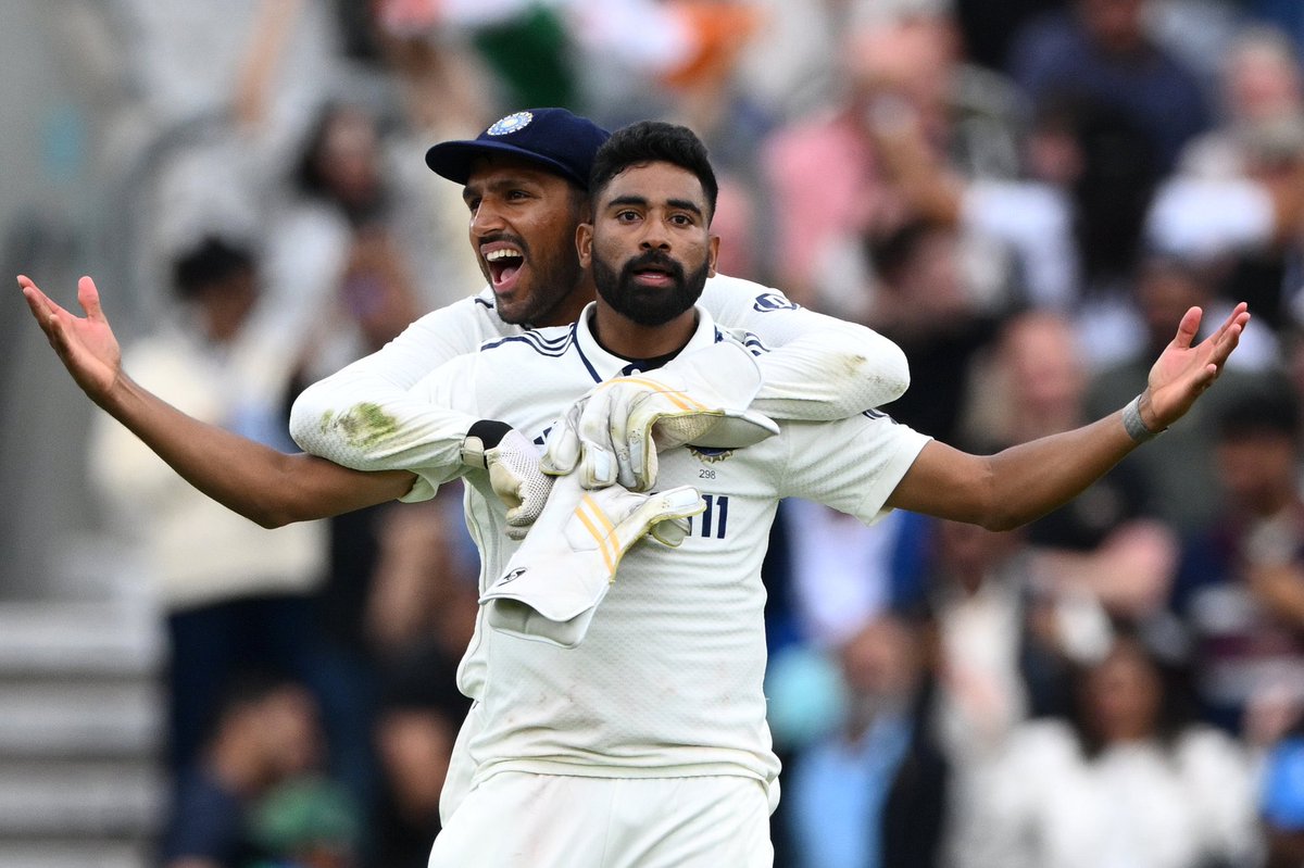 Champion stuff from Siraj!
5 Tests, same fire till the very last ball. Dedication on another level.
Thank you, Miyan 🙇‍♂️🔥
#INDvsENG #INDvsENGTest #OvalTest #Siraj