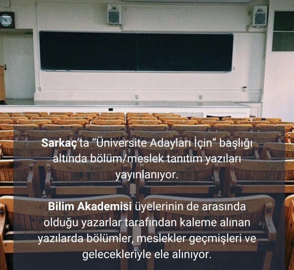 Sarkaç (@sarkac_org) on Twitter photo YKS 2025 tercih süreci devam ediyor. Sarkaç'ta yayımlanan meslek/bölüm tanıtımı yazılarında, mühendislikler, sosyal ve temel bilimler, iktisat, matematik gibi bölümler hakkında kapsamlı bilgiler yer alıyor.
<a href="/BilimAkademisi/">Bilim Akademisi</a> #yks2025
sarkac.org/category/mesle… YKS 2025 tercih süreci devam ediyor. Sarkaç'ta yayımlanan meslek/bölüm tanıtımı yazılarında, mühendislikler, sosyal ve temel bilimler, iktisat, matematik gibi bölümler hakkında kapsamlı bilgiler yer alıyor.
<a href="/BilimAkademisi/">Bilim Akademisi</a> #yks2025
sarkac.org/category/mesle…