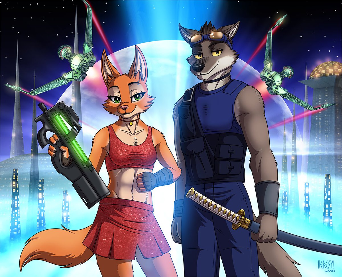 This was left-field request, but I love Diane and Mr. Wolf so it was fun and a good challenge. I also threw in some Klingon Birds of Prey for the spaceships because why not. Also glad to have something to post during The Bad Guys 2's release window! #TheBadGuys #FanArt