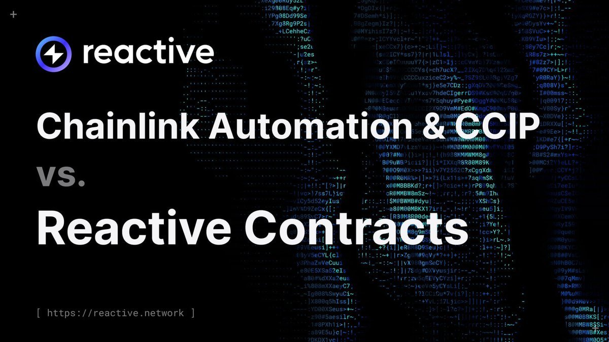 Reactive Smart Contracts can offer a streamlined alternative to solutions like CCIP. Unifying cross-chain &amp; automation capabilities into a single, cohesive structure.

✅ Faster execution, consistent decentralization.
✅ No separate UI required.
✅ Simplified multi-chain support.