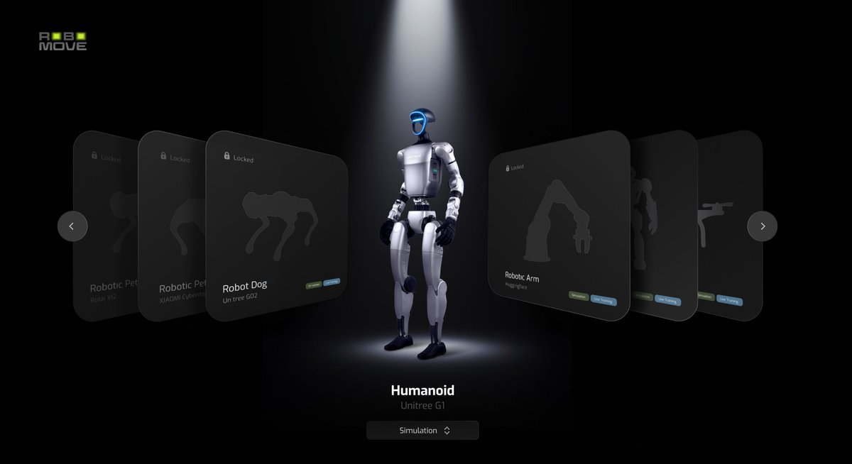 codecopenflow's tweet photo. Introducing RoboMove

@RoboMove is an interactive robot playground that livestreams robots in action, whether in simulation or real-world environments while allowing viewers to control and interact with them through tweets.

Built using CodecFlow’s stack enabling developers, researchers, and hobbyists to create robotic workflows through a comprehensive SDK or visual node based editor.

How it works
Starting this week, you’ll be able to interact with live robotic simulations directly on Twitter. We’ll be kicking off with the Unitree G1 humanoid. At launch, the robot only knows how to move. from there, it learns through open ended feedback from you, its environment, goals, and the tasks you suggest.
Here’s how:
- Tweet a command tagging @RoboMove.
- The sim interprets your instruction and the robot tries it.
- A short video reply shows the attempt.
- Each run updates the policy for future use.

Why put training onchain?
Opening the training loop to the public means anyone can improve the model. Recording actions onchain keeps the process transparent and verifiable, paving the way for insurance, auditing, and shared ownership of the resulting policies.

Marketplace
Buy or sell policies: use proven behaviors on your own robots.
License task modules: drop-in skills tuned to specific models.
Create new tasks: upload or simulate challenges and earn rewards.

More robot types are coming, each starting from zero and learning with the community’s help.