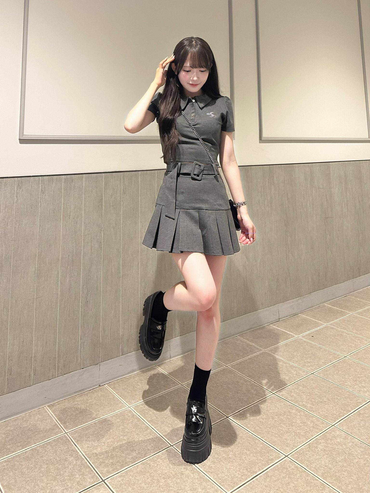 michellMacaron ミシェルマカロン レースアップミニワンピース michellMacaron - ミシェルマカロンワンピースの通販 by 8月