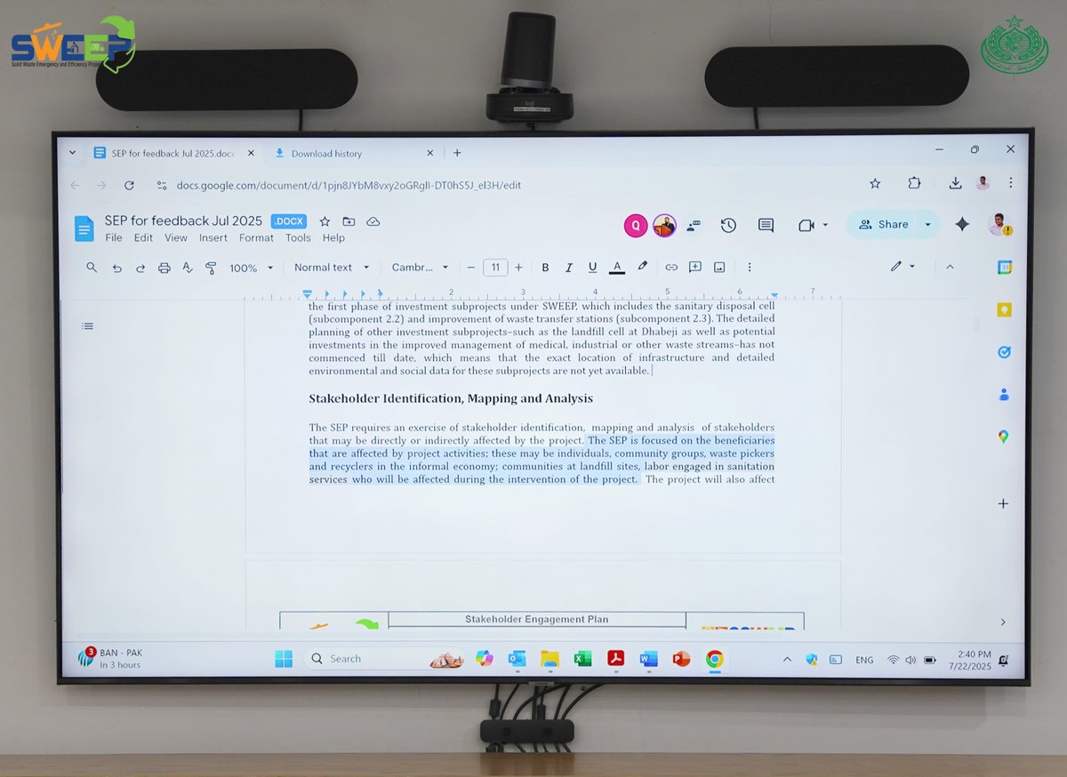 On July 28, 2025, PIU-SWEEP &amp; the <a href="/WorldBank/">World Bank</a> held a monthly review meeting on the Livelihood Restoration Plan with NDF Pakistan. 
It was followed by a session on the Stakeholder Engagement Plan (SEP) to ensure alignment with social safeguards &amp; community engagement.

<a href="/sswmb/">SSWMB</a> #GoS