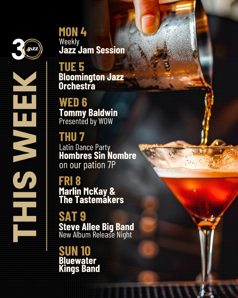 A week of paying tribute to the great jazz performances that built our story. 

If you can came it to all of them, we recommend it. 
 Only at The Jazz Kitchen!

#JazzKitchenNights #LiveJazzIndy #IndyMusicScene #ThisWeekInJazz #FeelTheVibe