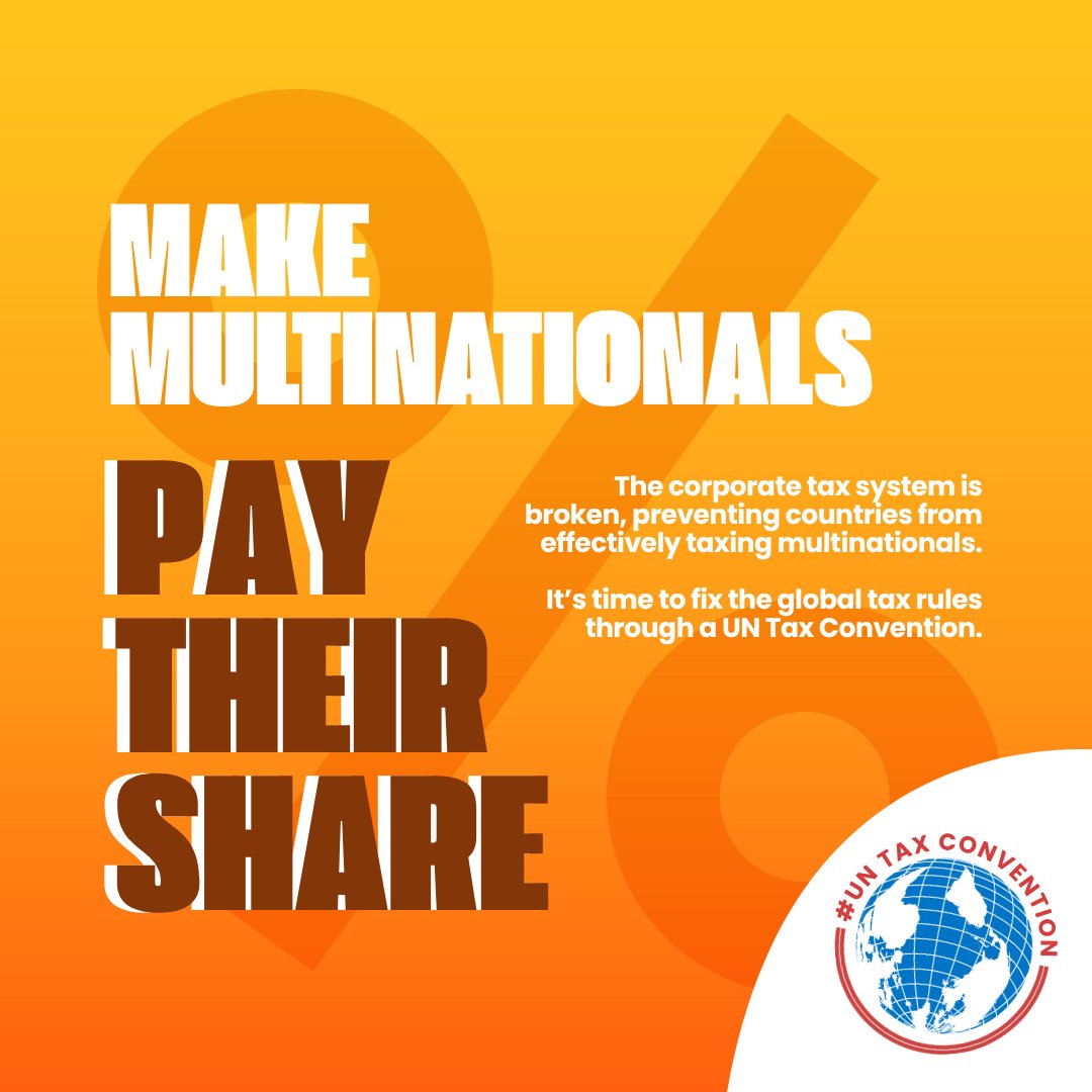 It's time for multinationals to pay their share and to tax the rich! 

The negotiations for a UN Tax Convention begin TODAY.
 We are here to fight for a fair and effective global tax system!

#UNTaxConvention #EconomicJustice #TaxTheRich #ClimateJustice #TaxJustice 

@EuatUN