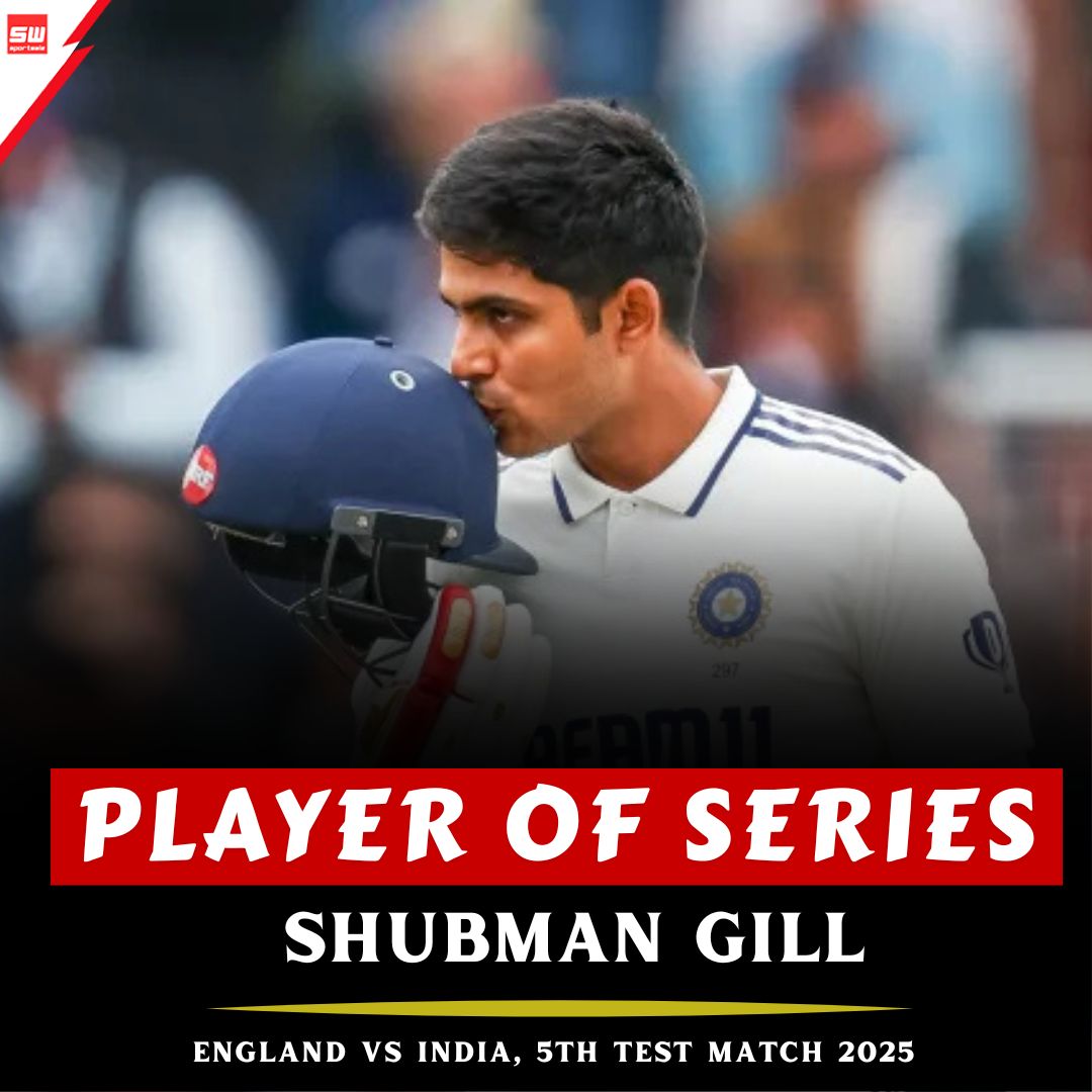 mysportswiz's tweet photo. Player of the Series
Shubman Gill
England vs India – 5th Test Match 2025
https://t.co/7Wm3X0SNBU
#TeamIndia #IndiaWin #Beauty #OvalTest #TestCricket #WHATAWIN #JassiBhai #IndianTeam #ChrisWoakes https://t.co/Vxbuws9weX