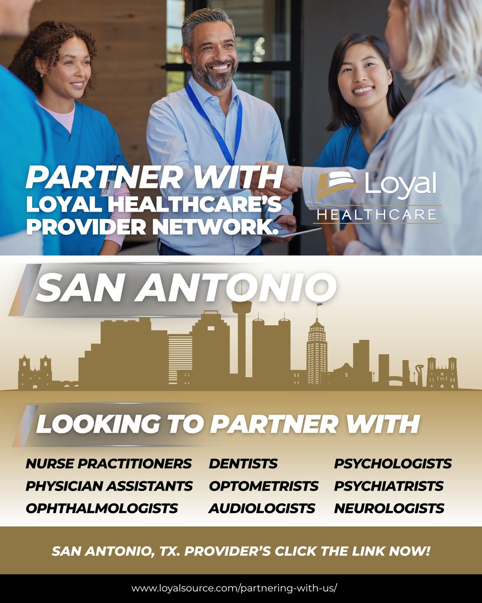 San Antonio Providers- Serve Those Who Served, Right Here in Military City USA!

Are you a healthcare provider in San Antonio who's passionate about supporting our veterans? Click here: loyalsource.com/partnering-wit…