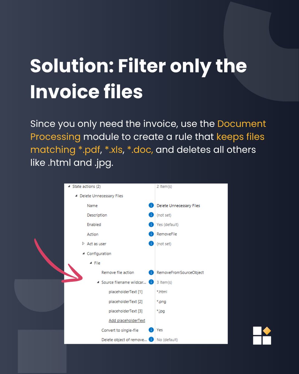unitflyaddons's tweet image. When working with multi-file documents in #MFiles, you donโt always need every file. Target the files you need with filename wildcards in #ExtensionKitCore.
Swipe through to see a real example. ๐๐ผ
Want more tips like this? Subscribe here โ๐ผ buff.ly/7ttp0hb