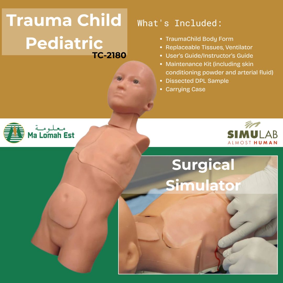malomah1's tweet image. Simulab&apos;s TraumaChild Pediatric Surgical Simulator is designed to help medical professionals with advanced pediatric trauma surgical skill training. 

Get in Touch for Help
Call Us : +966 11 4602486
Email : info@malomah.com

#PediatricSimulation #TraumaChild #SurgicalTraining