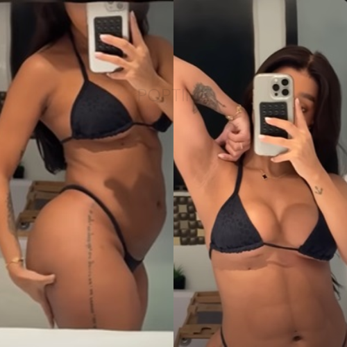 Brunna Gonçalves, esposa de Ludmilla, afirma que não se reconhece mais no espelho após engordar 20kg durante a gravidez.