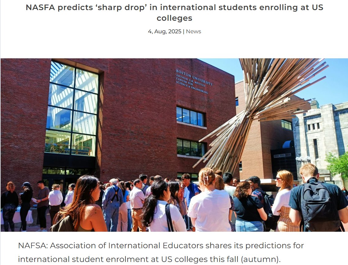 Kat Cauchiππππ¦π°π» (@k_cauchi) on Twitter photo 'NASFA predicts βsharp dropβ in international students enrolling at US colleges'. Read about the potential impact for US colleges in #RISEEduMag.
riseedumag.com/nasfa-predictsβ¦ #News #InternationalStudents #Colleges #Visas <a href="/TechHeaddd/">TechHeaddd | Tech writer</a> <a href="/NetSupportGroup/">NetSupport</a> 'NASFA predicts βsharp dropβ in international students enrolling at US colleges'. Read about the potential impact for US colleges in #RISEEduMag.
riseedumag.com/nasfa-predicts⦠#News #InternationalStudents #Colleges #Visas <a href="/TechHeaddd/">TechHeaddd | Tech writer</a> <a href="/NetSupportGroup/">NetSupport</a>