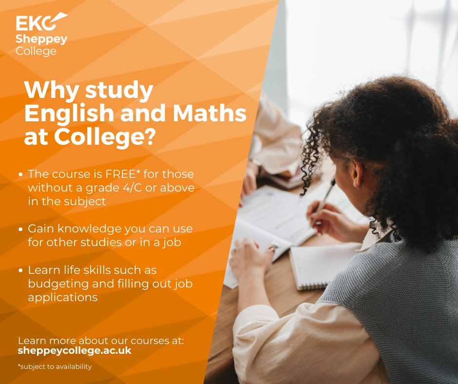 Studying English and/or Maths at College helps boost your career, improve your studies, and teach life skills. 📚

Learn more in our blog: sheppeycollege.ac.uk/news/why-study…

#CollegeSuccess #CareerReady
