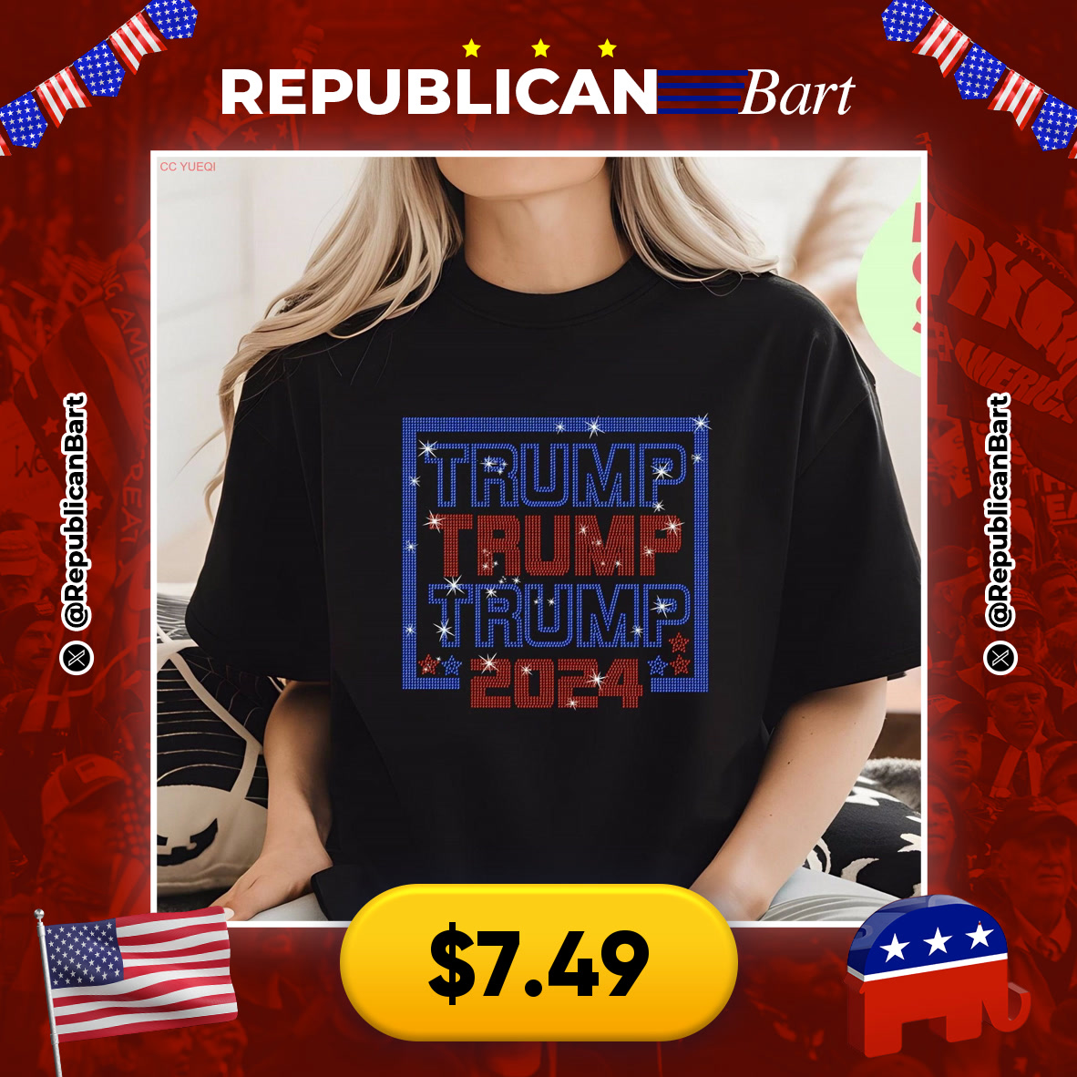 RepublicanBart's tweet image. MAGA PRIDE, RHINESTONE SHINE! ✨🐘🇺🇸

🇺🇸 Trump 2024 MAGA Rhinestone Lady T-Shirt
💰 $7.49

🔗 s.click.aliexpress.com/e/_oDW2t9t

#MAGA #Trump2024 #RhinestoneStyle