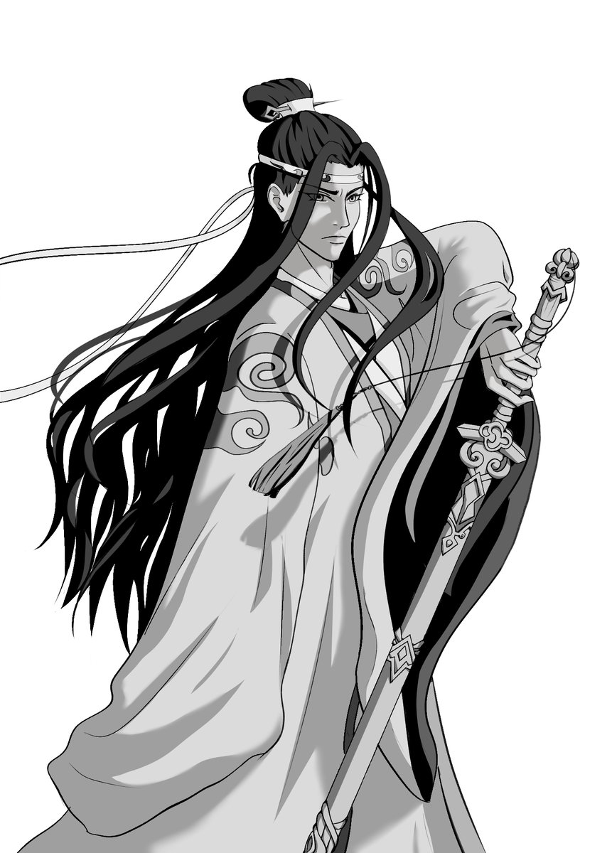 KausBor's tweet photo. The last few days have been pretty rough and so I haven't had much time to work. But now I can show it to you! I've started to notice that I'm starting to enjoy working with light and shadow. It feels like I'm molding a shape out of nothing 🩵 🩶

#MDZS #MoDaoZuShi #LanWangji https://t.co/MHqrUCFYsy