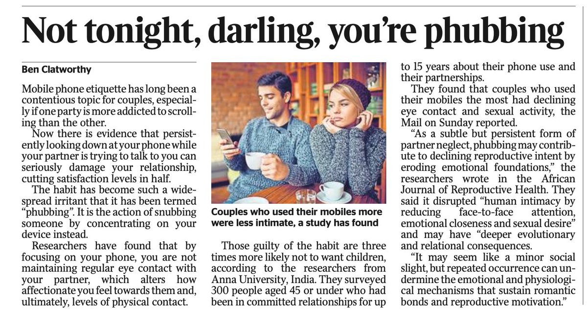 Гар утсаа байнга ухдаг хосуудын харилцаа хүйтэрч нүдээрээ контакт хийх нь багасаж улмаар секс харилцаа нь хөндий болж байна гэж Энэтхэгийн судлаачид судалжээ. Гар утсаа ухахаа болиод хостойгоо ярилц бие биелүүгээ хар гэнэ