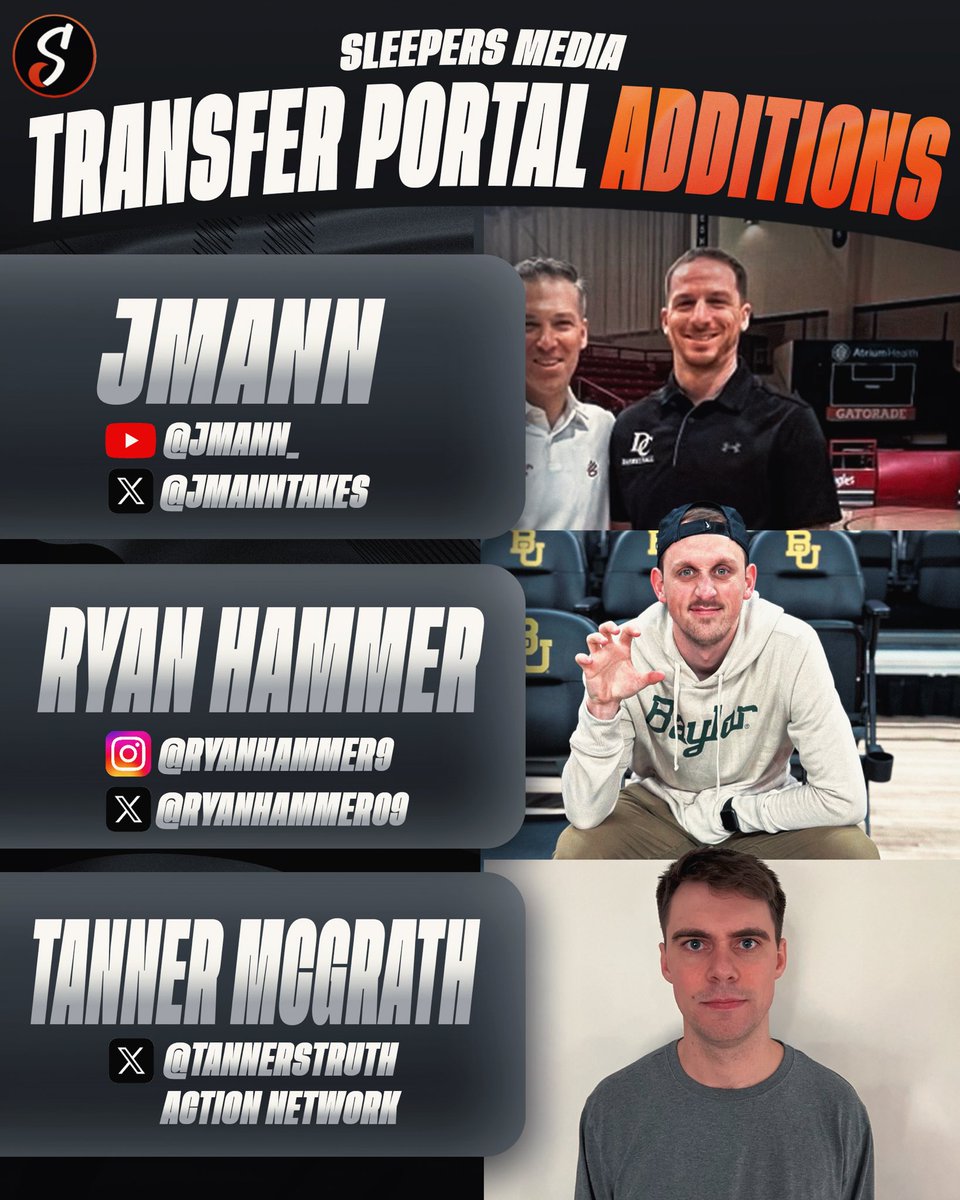 New season, new <a href="/SleepersMedia/">Sleepers Media 💤🏀</a> contributors 

Everyone welcome <a href="/JMannsTakes/">JMann_</a> <a href="/ryanhammer09/">Ryan Hammer🔨</a> and <a href="/tannerstruth/">Tanner McGrath</a> to the Sleepers content team 👏