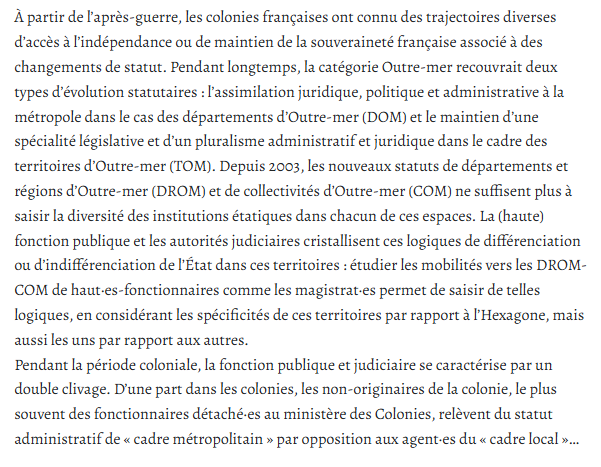 [📑Parution #socioelites] "Migrant·es privilégié·es et agent·es de l’État : devenir magistrat·e outre-mer au croisement du personnel et du professionnel" de Stéphanie Guyon (<a href="/UPJV_Univ/">Université de Picardie Jules Verne</a>) &amp; Marine Haddad (INED)
shs.cairn.info/revue-revue-fr…