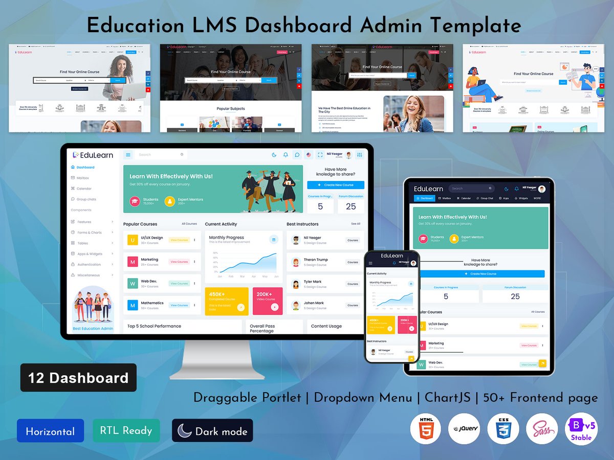 MultiStoreTheme's tweet image. LMS Admin Dashboard for Online Learning Systems
.
Buy Now: themeforest.net/item/edulearn-…
.
#LMSAdminTemplate #LearningDashboard #eLearningUI #Bootstrap5Admin #EducationDashboard #CourseManagement #AdminPanel