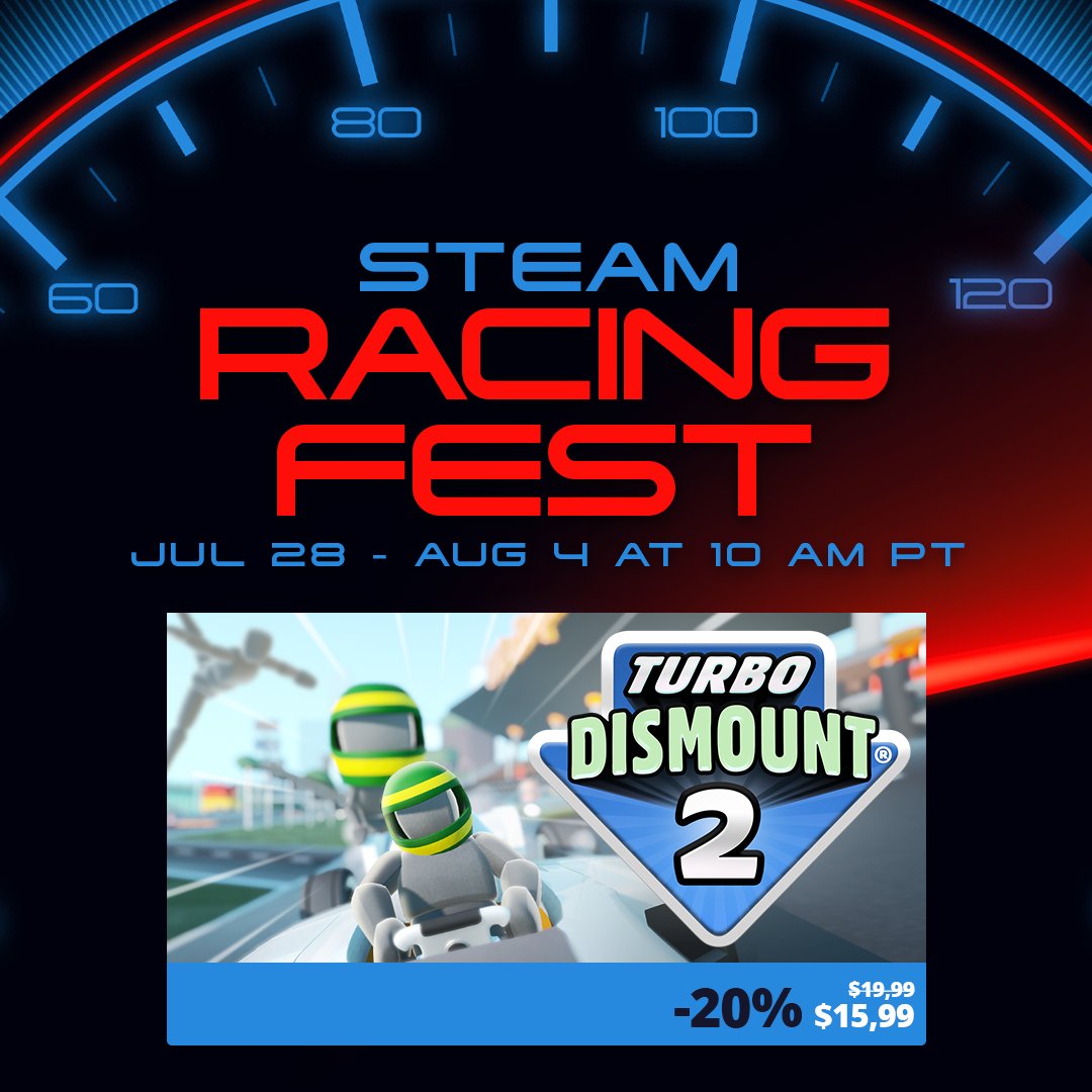 Steam Racing Fest is approaching its finish line!
Grab #TurboDismount2 while the race is still on!
#gamedev #indiegame #Steam 

store.steampowered.com/app/2280350/Tu…