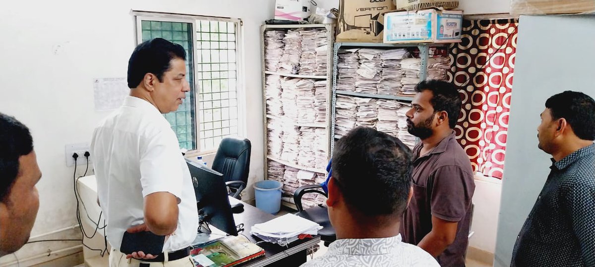 Collector Nabarangpur (@dmnabarangpur) on Twitter photo Made a surprise visit to Tahasil Office, Nandahandi. Reviewed the progress on revenue-related matters, including revenue collection, encroachment cases, mutation disposals & record maintenance. #RevenueAdministration <a href="/CMO_Odisha/">CMO Odisha</a> <a href="/rdmodisha/">Revenue & DM Department, Government of Odisha</a> Made a surprise visit to Tahasil Office, Nandahandi. Reviewed the progress on revenue-related matters, including revenue collection, encroachment cases, mutation disposals & record maintenance. #RevenueAdministration <a href="/CMO_Odisha/">CMO Odisha</a> <a href="/rdmodisha/">Revenue & DM Department, Government of Odisha</a>