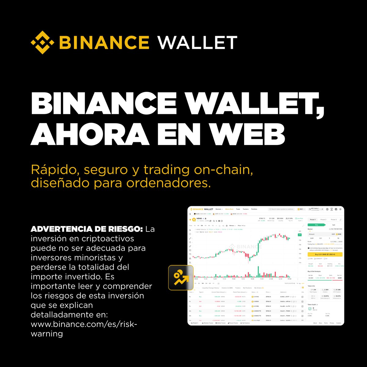 Presentamos Binance Wallet (Web): una experiencia de trading más rápida e inteligente directamente en tu escritorio
➡️web3.binance.com/es/markets/tre…