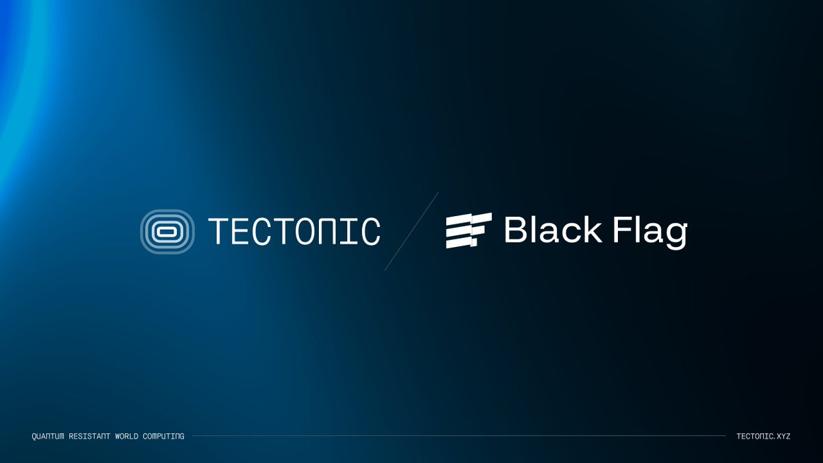 Tectonic Foundation (@tectonicfdn) on Twitter photo Tectonic has received backing from <a href="/BlackFlagVC/">Black Flag</a> 🏴☠️
Their investment reinforces a shared belief; critical infrastructure must be secured at a cryptographic level. Tectonic has received backing from <a href="/BlackFlagVC/">Black Flag</a> 🏴☠️
Their investment reinforces a shared belief; critical infrastructure must be secured at a cryptographic level.