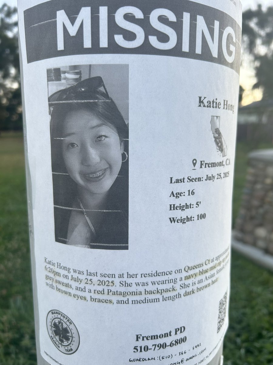 Matt Bigler (@mattbiglerradio) on Twitter photo Have you seen Katie? <a href="/FremontPD/">Fremont Police Department</a> are asking for your help locating 16-yr-old Katie Hong who’s been missing for over a week. Police say she may have met up with people she only knew from online gaming platforms. Have you seen Katie? <a href="/FremontPD/">Fremont Police Department</a> are asking for your help locating 16-yr-old Katie Hong who’s been missing for over a week. Police say she may have met up with people she only knew from online gaming platforms.