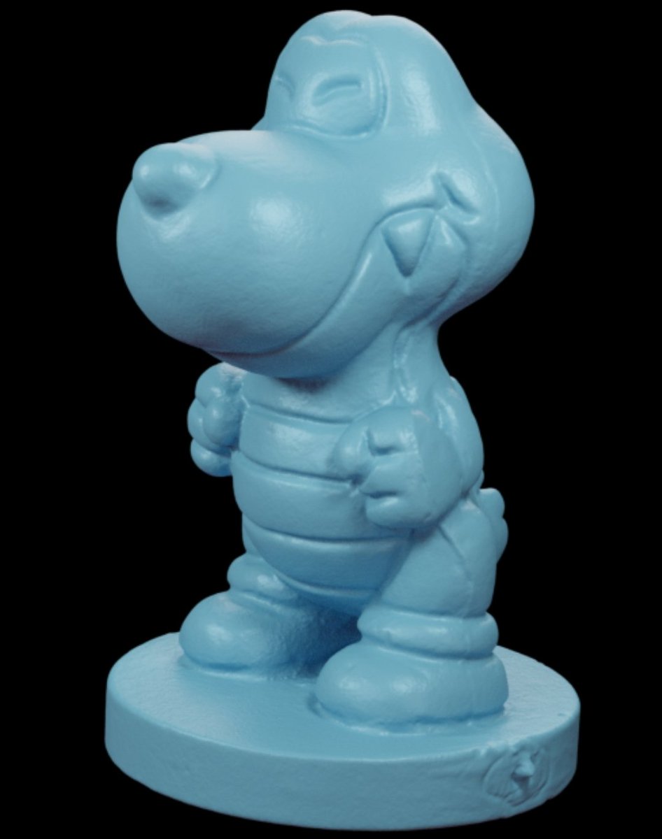 Your 3D scan today is Rex from Super Mario World!

This pawn comes from Play Figure 20: Super Mario World Game (プレイフィギュア20 スーパーマリオワールドゲーム), a 1991 board game by Bandai.

Grab the stl model file here: archive.org/details/keshiC…

This is for you, <a href="/MuzCrocosaur/">MuzYoshi 🍀</a> !