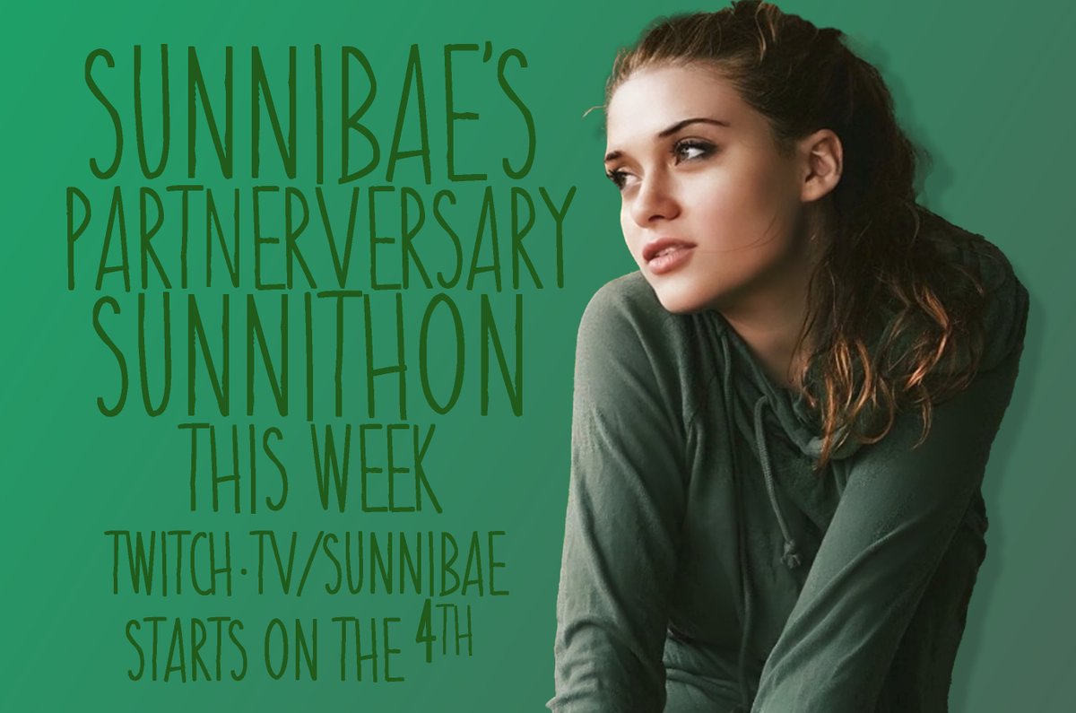 Chat <a href="/SunniBa3/">Sunni Bae</a> is having a sunnithon this week on <a href="/Twitch/">Twitch</a> !!
support her when she officially starts today!!

twitch.tv/sunnibae