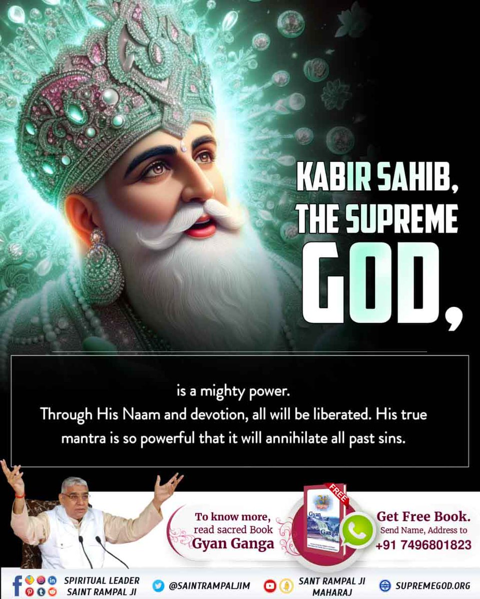 #GodNightMonday 
Kabir Sahib the supreme God, is a mighty power. Through his Naam and devotion, all will be liberated. His true Mantra is so powerful that it will annihilate all past sins.
Visit Sant Rampal Ji Maharaj Youtube Channel For More Information 
#MondayMotivation